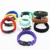 Fashion mix Colors Cord Rope Paracord Buckle Bracelets Military Bangles Sport Outdoor Survival Gadgets for Travel Camping Hiking3922296