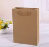 2019 10 tamaños en stock y bolsa de regalo de papel personalizada bolsa de papel kraft marrón con asas al por mayor