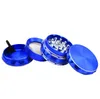 The new Metal Cigarette Mill diameter 60mm aluminum alloy material bright blue shape smoke blinder.