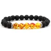 Naturliga svarta lava stenpärlor 7 Chakra Arbete Essential Oil Diffuser Armband Tiger Eye Turkos Volcanic Rock Beaded Yoga Armband