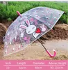 Outils de pluie transparents de parapluie d'enfant d'impression de dessin animé créatif pour des animaux d'enfants girafe, grenouille, tigre, lapin, ours YS116