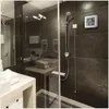 Duży pokój Higrometr kryty Wodoodporna prysznic Czas Watch Cyfrowy Łazienka Kuchnia Zegar ścienny Srebrny Duża temperatura i wyświetlacz wilgotności