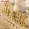 Milieuvriendelijke trouwtafel middelpunt decoratie gouden glitter Mr mevrouw houten brief bruiloft huwelijk foto foto cabine prop feest gunsten