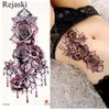 Purple Rose Sieraden Water Transfer Tattoo Stickers Vrouwen Body Borst Art Tijdelijke Tattoo Meisje Taille Armband Flash Tatoos Bloem