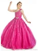 Fuşya Sparkly Frocks Kızlar Pageant Elbise Prenses Balo Partisi Cupcake Balo Elbise Genç Kısa Kız Için Güzel Ki Güzel Elbise