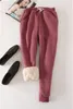 Thick Velvet Warm Pants Trousers Women 2018 Winter Casual Drawstring Elastic Waist Pants Loose Solid Sweatpants PZ026 S18101604