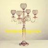 New Style Candle Holders 5-broni Metal Gold / Silver Candelabr Crystal Candlestick Do Wedding Event Centerpiece BEST00108