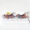 Glitter Shimmery Fake Lashes for Stage Festival Colorful 1Pair Long False Eyelashes Handmade Colourful Lash Beauty Tools