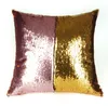 Sequin Pillow Cover Cushing Case Glitter Mermaid Fairy Tale Faux Soft Suede Kasta Pillowcase Party Seat Bäddsoffa Decor 40x40cm