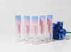 200pcs/lot Square Empty Lip Gloss Tube Gradient Pink Blue Plastic Elegant Lipstick Liquid Cosmetic Containers 5ml Sample SN1223