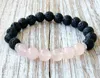 Hot Sale Rose Quartz Lava Yoga Bracelet Healing Crystals Pols Mala kralen Chakra Jewelry Natural Stone Dames Yoga -armband