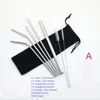 304 stainless steel drinking straws set 8 5 9 5 10 5 straight bent reusable straws sets 7 style dia 6mm