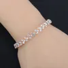 Luxe Oostenrijkse Clear Crystal Armband Full Strass Zilver Rose Gold Tennis Bridal Bangle voor Vrouwen Bruiloft Fashion Sieraden