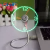 USB Time Fan Gadget Mini Flexible LED Light USB Fan Time Clock Desktop Clock Cool Gadget Time Display High Quality