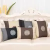 Chinese Embroidery Joyous Cushion Cover Vintage Linen Cotton Lumbar Pillow Covers Classic Decorative Pillow Case