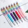 Creative rainbow colorful crystal pen diamond top bling ballpoint pen promotional advertising cheap crystal pen