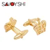Savoyshi Luxe Crown Cufflinks voor heren shirt manchet bottons hoogwaardige goldcolor manchet links mode hele merk sieraden des8873857