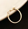 European Merk Vergulde Letter D Ring Mode Parel Ring Vintage Charms Ringen voor Bruiloft Vintage Vinger Ring Kostuum Sieraden