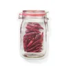 300pcs/lot Wholesale Mason Jar Shaped Food Container Plastic Bag Clear Mason Bottle Modeling Zippers Storage Snacks Plastic Box LZ0706