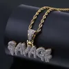 Whosale Iced Out SAVAGE Buchstaben-Anhänger-Halskette, vergoldet, mit Mikropflaster, kubischer Zirkon, Hip-Hop-Schmuck, Geschenke