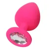 Ikoky rhinestone butt plug prostata massager erotiska heta sexleksaker för män Kvinna Vuxenprodukter Anal Plug Silicone Anal Tube S M L S924