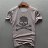 2021 새로운 패션 화이트 컬러 남성용 해골 럭셔리 다이아몬드 디자인 Tshirt 패션 T 셔츠 남자 재미있는 T 셔츠 브랜드 코튼 탑스 티셔츠 판매