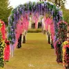 Artificial ivy flowers Silk Flower Wisteria Vine flower Rattan for Wedding Centerpieces Decorations Bouquet Garland Home Ornament IF01