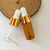 3ml 5ml Mini Glass Bottle Transparent Amber Glass Essential Oil Bottles mini Empty Dropper Bottles Vials Glass Dropper Container 0321