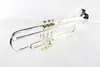 Yeni Varış MARGEWATE LR197GS Pirinç Gövde Gümüş Kaplama Ve Altın Renk Ile Bb Trompet Aletleri Oyma Trompet Ağızlık