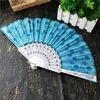 Sequins Dancing Fan Creative Design Peacock Folding Hand Fans Kvinnor Stage Prestanda Prop Multi Color W8023