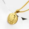Serenity Prayer Halskette Edelstahl Jungfrau Maria/Jesus Christus Medaille Anhänger Halskette mit 24" Kette für Männer Frauen6120430
