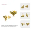 Tardoo Gold Bee Stud Earrings 925 Silver Women Cute Bee Earring Fashion Jewelry Black Stripe Gold Honey Bee Animal Stud Earring Y12350760