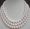 8-9 MM NATURAL PERFECT ROUND SOUTH SEA WHITE PEARL NECKLACE 50" Factory Wholesale price Women Giftword Jewelry