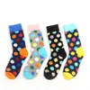 Wholesale- New Cotton Hit Color Polka Dot Casual Socks for Men Happy's Socks Summer Style Candy Colored Dress Soks 8 colors