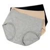 Briefs feminino confortável e fresco calcinha de fibra de bambu cor pura clássico cintura alta cintura cueca moda cueca