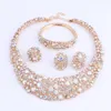 Mulheres AB Color Crystal Jewelry Conjuntos com Brincos Brincos Pulseira Anel Declaração Colares Boho Wedding Individual para Selling Direct Party