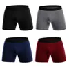 Cueca boxer longa masculina, cueca boxer de algodão colorida respirável 242h