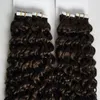 kinky Curly Human Hair Extensions Tape in Hair 40 pieces Tape In Human Hair Extensions 100G