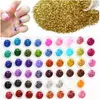 Nail Glitter 60pcs Différentes couleurs Poussière 3D Art Décoration Acrylique UV Gem Polonais Outils Ensemble