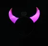 New Halloween Ox Horn Party Headwear Flashing LED Hair Headband Xmas Decorations Luminous Devil Horns Head Hoop Light SN674