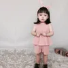 幼児の女の赤ちゃんの服セットガーゼコットンタンクトップドレスショートパンツキッズアウトフィット衣服9833632