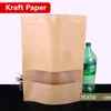 17x24cm Stand Kraft Paper Window Frosted Showcase Packaging Food Bags Heat Sealing Zip Lock Reusable Baking Candy Snacks Tea Package Pouch