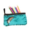 NEW hot students pencil bags Mermaid sequins pencil case envelope clutch bag fish Scales stationary box 15colors