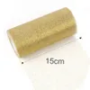 Fengrise 15 cm 25 yards glitter glinsterende tule roll DIY kant stof rollen kinderen tutu rok kleding brei mesh naaien accessoires