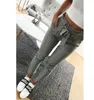 Vintage Cinza Grade Calças Casuais Mulheres Calças Calças Feminino 2018 Spring Streetwear Capris Verão