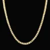 Gold Chain Hip Hop Row Simulated Diamond Hip Hop Jewelry Necklace Chain 18-20-24-30 inch Mens Gold Tone Iced Out Chains Necklaces