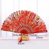 Hot Templing Floral Chinese Silk Dancing Fani Dla Kobiet Składane Ręczne Przenośne Wentylatory Dla Wedding Plastic Wentylator 10 sztuk / partia