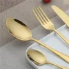 1st Gold Metal Meaturing Parts Cutlery Många väljer glänsande kniv Knivpläterad bestick gaffel skedtillbehör för kök 3 4Jy ZZ5602423