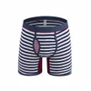 Iyunyi 3pcs \ lot man long boxer bomull randig boxare shorts män underkläder mitten midja underbyxor långa ben shorts