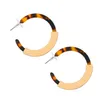 Acrylic Earring Geometric Design Round Hoop Lightweight Tortoise Shell Drop Dangle Earring Bohemia Fashion Jewelry